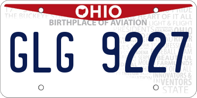 OH license plate GLG9227
