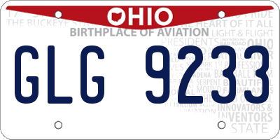 OH license plate GLG9233