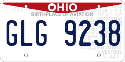 OH license plate GLG9238