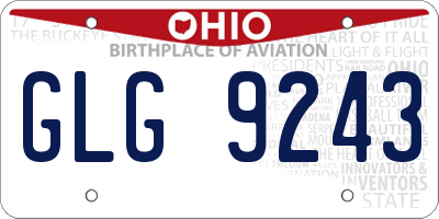 OH license plate GLG9243