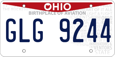 OH license plate GLG9244