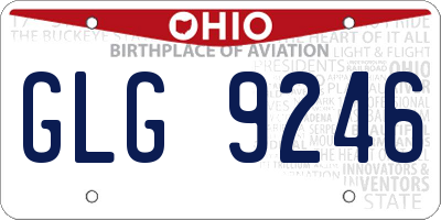 OH license plate GLG9246