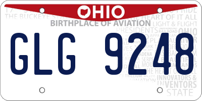 OH license plate GLG9248