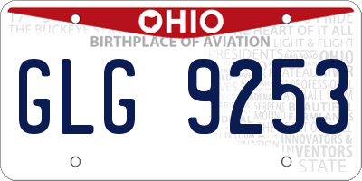 OH license plate GLG9253