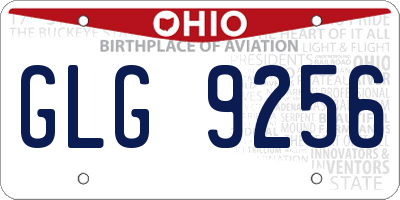 OH license plate GLG9256