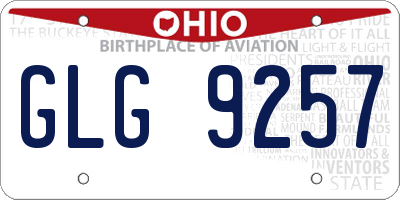 OH license plate GLG9257