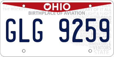 OH license plate GLG9259