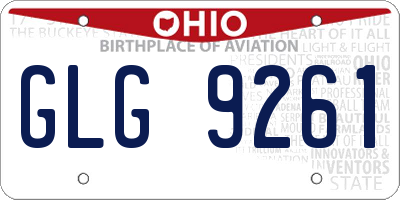 OH license plate GLG9261