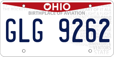 OH license plate GLG9262