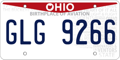OH license plate GLG9266