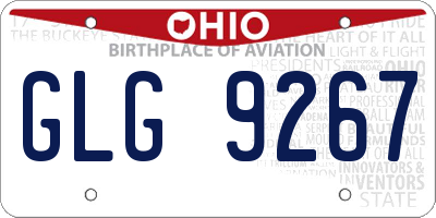 OH license plate GLG9267