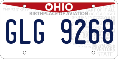 OH license plate GLG9268