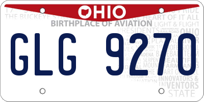 OH license plate GLG9270