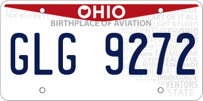 OH license plate GLG9272