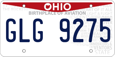 OH license plate GLG9275