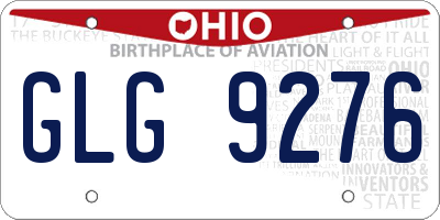 OH license plate GLG9276
