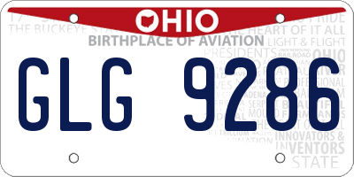 OH license plate GLG9286