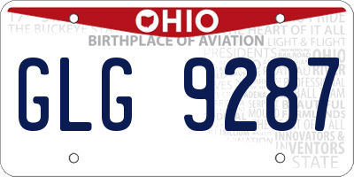 OH license plate GLG9287