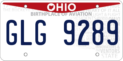 OH license plate GLG9289