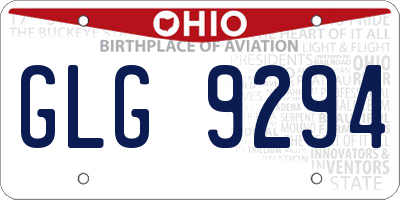OH license plate GLG9294