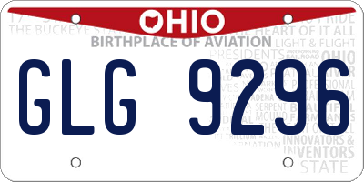 OH license plate GLG9296