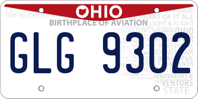OH license plate GLG9302