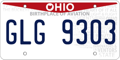 OH license plate GLG9303