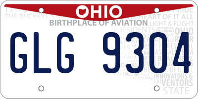 OH license plate GLG9304