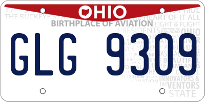 OH license plate GLG9309