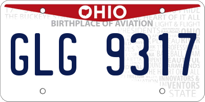 OH license plate GLG9317