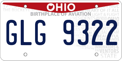 OH license plate GLG9322