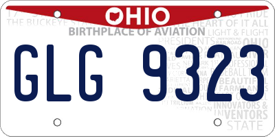 OH license plate GLG9323