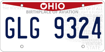 OH license plate GLG9324