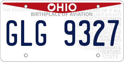 OH license plate GLG9327