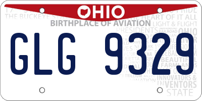 OH license plate GLG9329