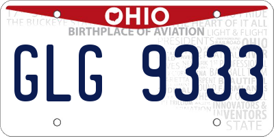 OH license plate GLG9333