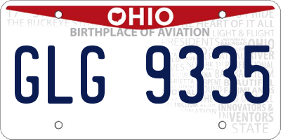 OH license plate GLG9335