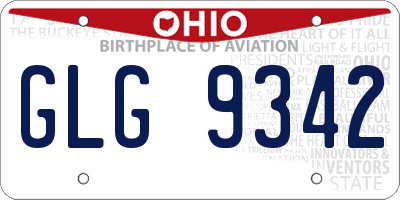 OH license plate GLG9342