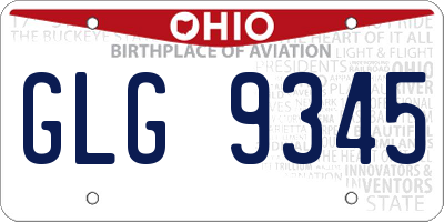 OH license plate GLG9345