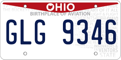 OH license plate GLG9346