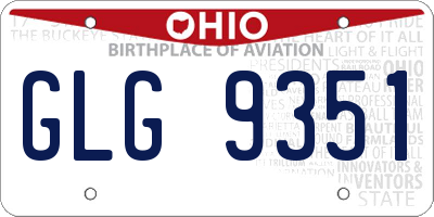 OH license plate GLG9351