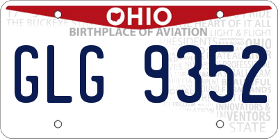 OH license plate GLG9352