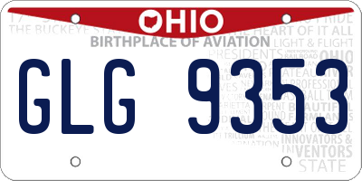 OH license plate GLG9353