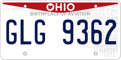 OH license plate GLG9362