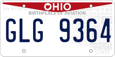 OH license plate GLG9364