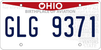 OH license plate GLG9371