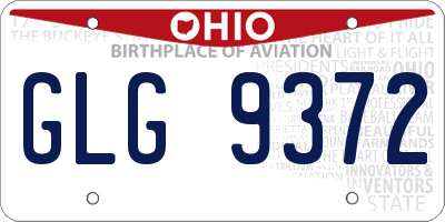 OH license plate GLG9372