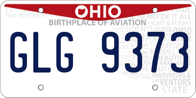 OH license plate GLG9373