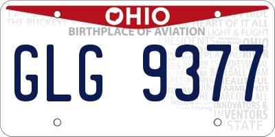OH license plate GLG9377