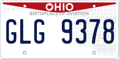 OH license plate GLG9378